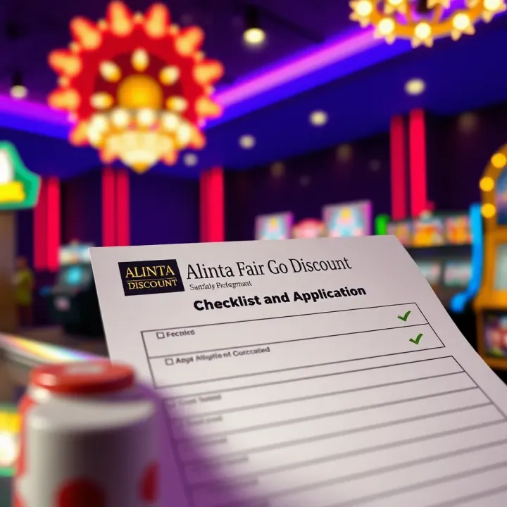 Illustration of a checklist and application form for the Alinta Fair Go Discount
