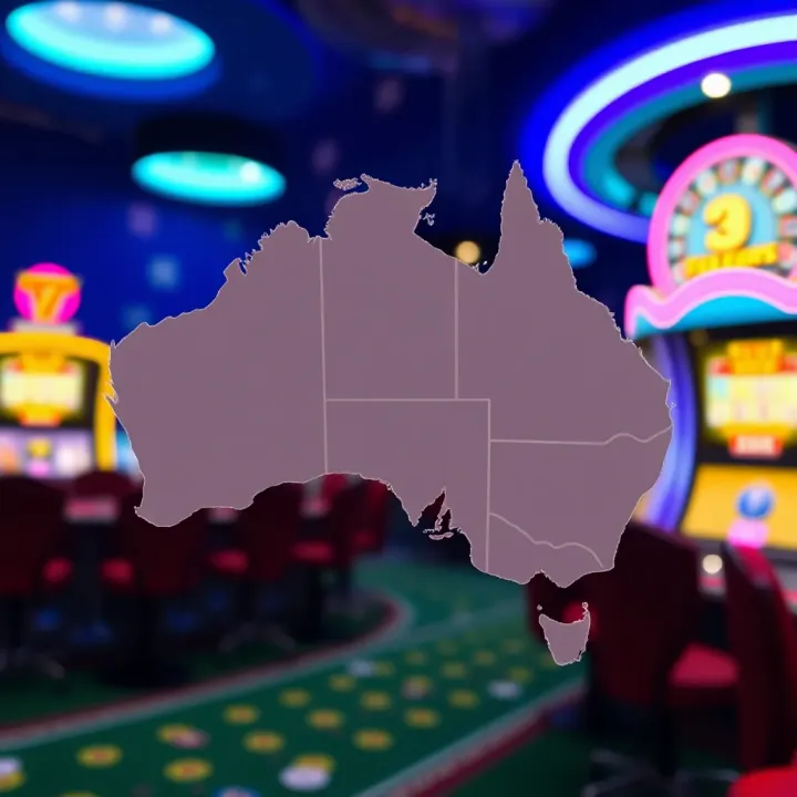 Map of Australia highlighting regions with legal online pokies availability and safe gambling practices