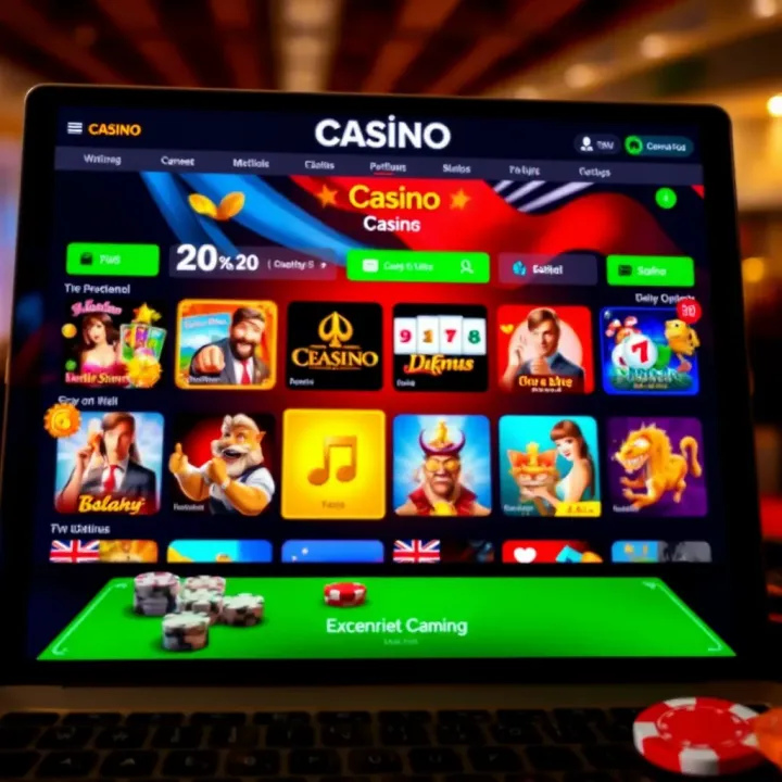 Online casino interface displaying various game categories and options