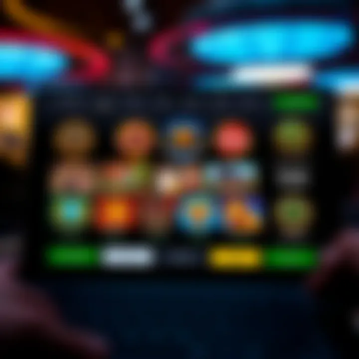 An illustration of a secure online casino platform interface showing game options, licensing badges, and payout statistics for Australian players