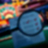Graphic showing a checklist and magnifying glass over terms and conditions of casino bonuses