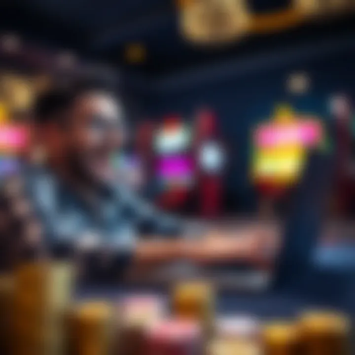 Excited player using a laptop to access exclusive Fair Go Casino bonus offers