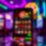 Mobile device displaying a colorful Fair Go Casino game interface with vibrant graphics and betting options