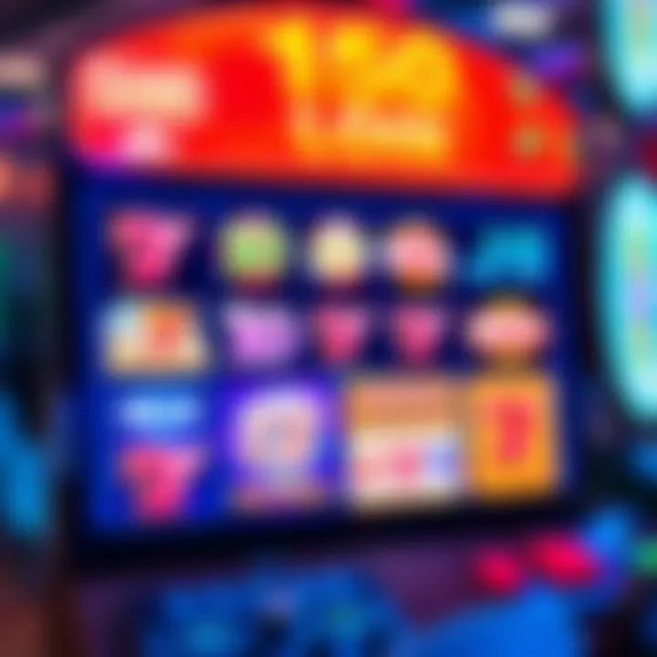 Colorful online pokies interface displaying various slot machine symbols