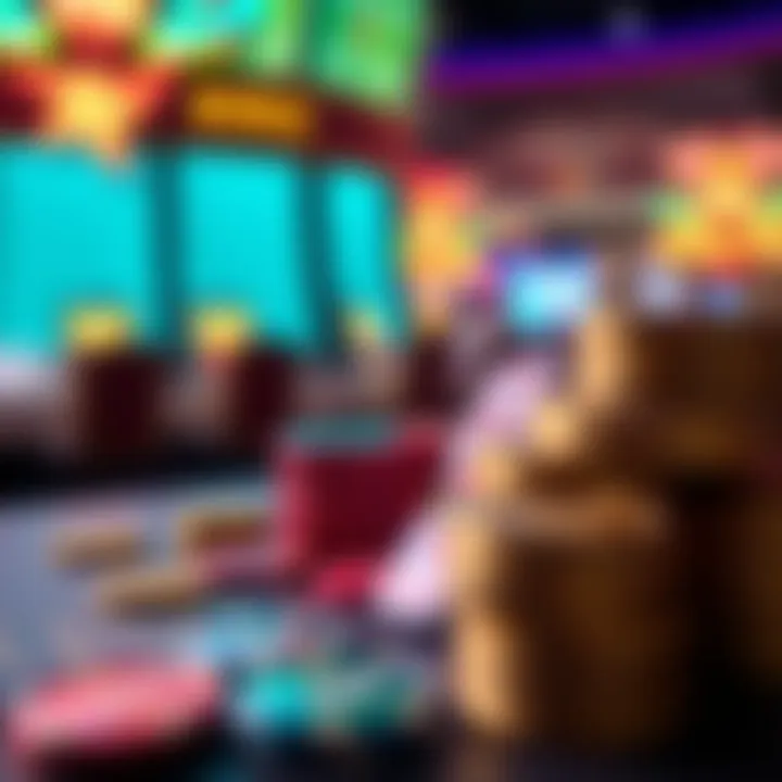 Colorful digital tokens and coins highlighting online casino bonus rewards