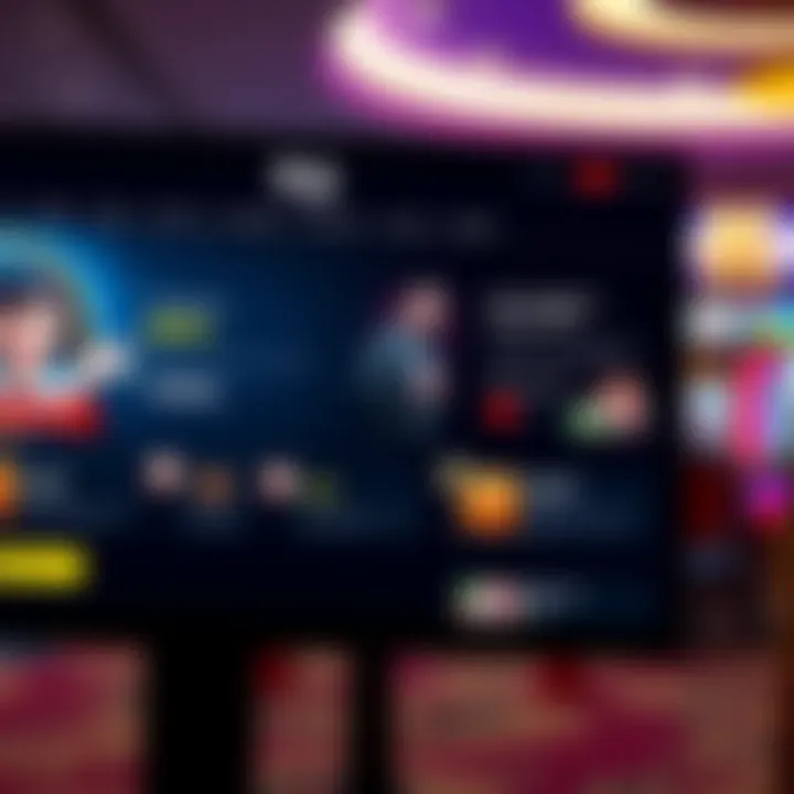User interface showcasing account access options, bonus highlights, and customer support features for Australian players