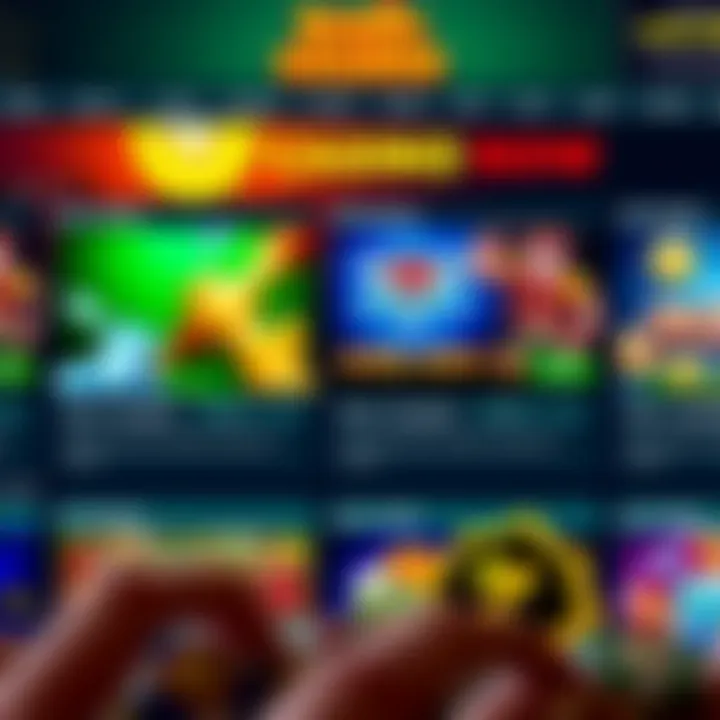 Colorful online casino interface showing slot games and bonus offers for Australian players