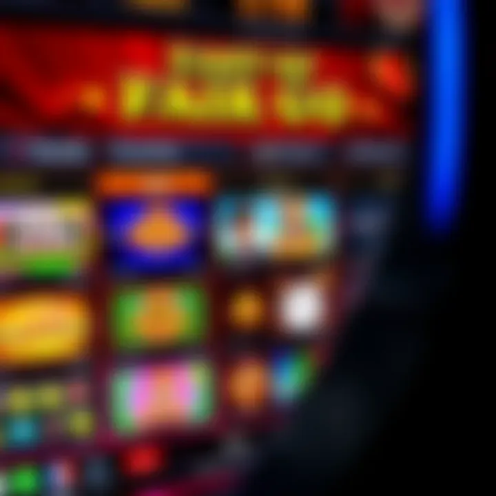 Online casino interface showing a variety of slot machine games with colorful graphics and betting options