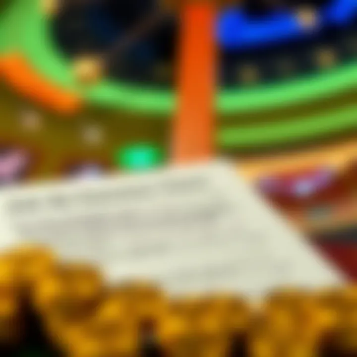 Visual representation of terms and conditions associated with casino bonus codes