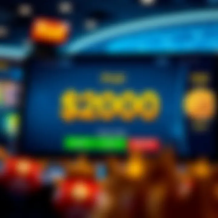 Digital casino interface displaying bonus credit and slot game options