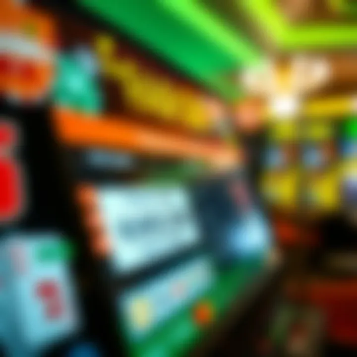 Close-up of a digital screen displaying promotional codes surrounded by casino-themed graphics