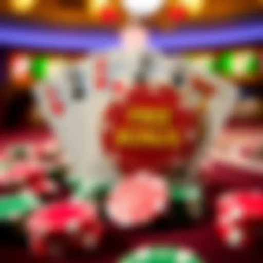 Illustration of casino chips and playing cards symbolizing bonus rewards