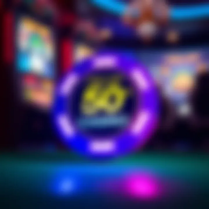 Illustration showing a casino chip glowing to represent a free promotional offer at Fair Go Casino