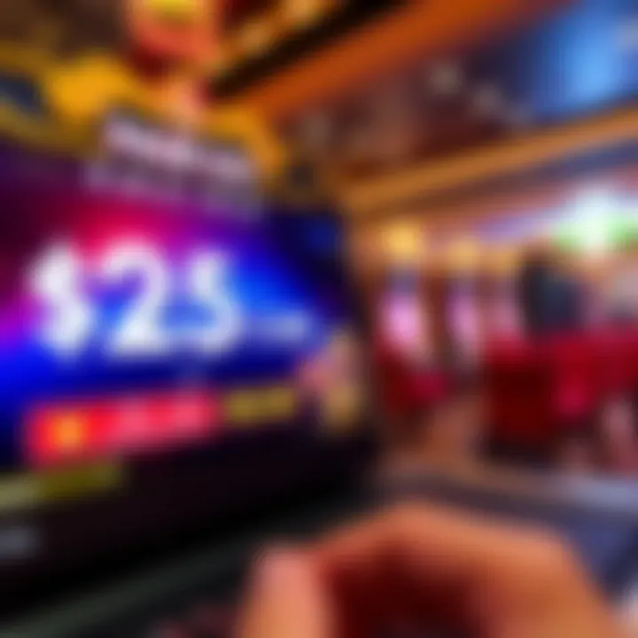 Illustration of an online casino interface showcasing a free chip promotion