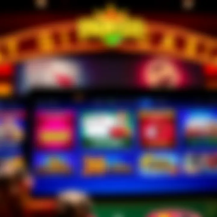 Exciting online casino game interface showcasing poker and slot options on a vibrant digital platform