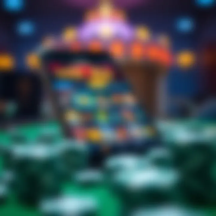 Android smartphone displaying Fair Go Casino app interface with vibrant game icons and navigation menu