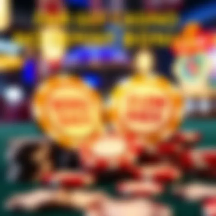 Illustration of bonus tokens and casino chips representing no cash deposit bonus benefits