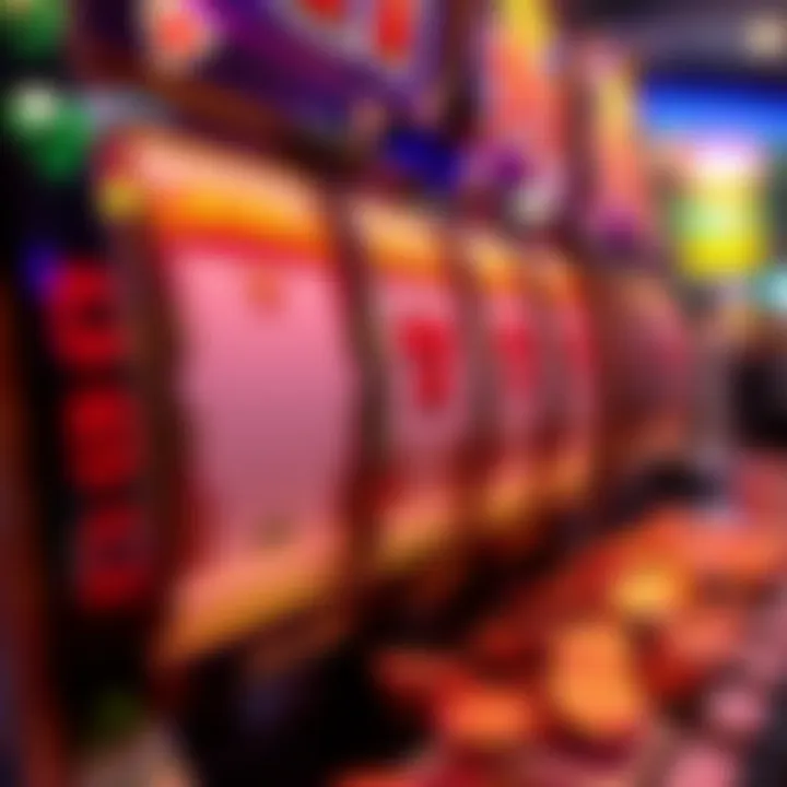 Slot machine reels showing a winning combination with coins spilling out