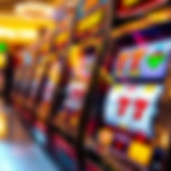 Colorful slot machine reels displaying winning symbols at an online casino