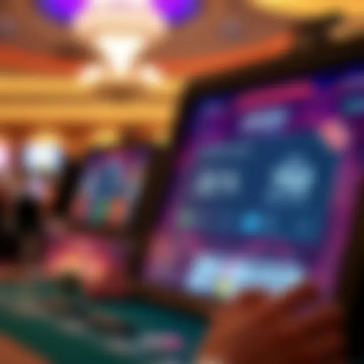 Graphic depicting responsible gambling with digital tools like timers and betting limits on a casino interface