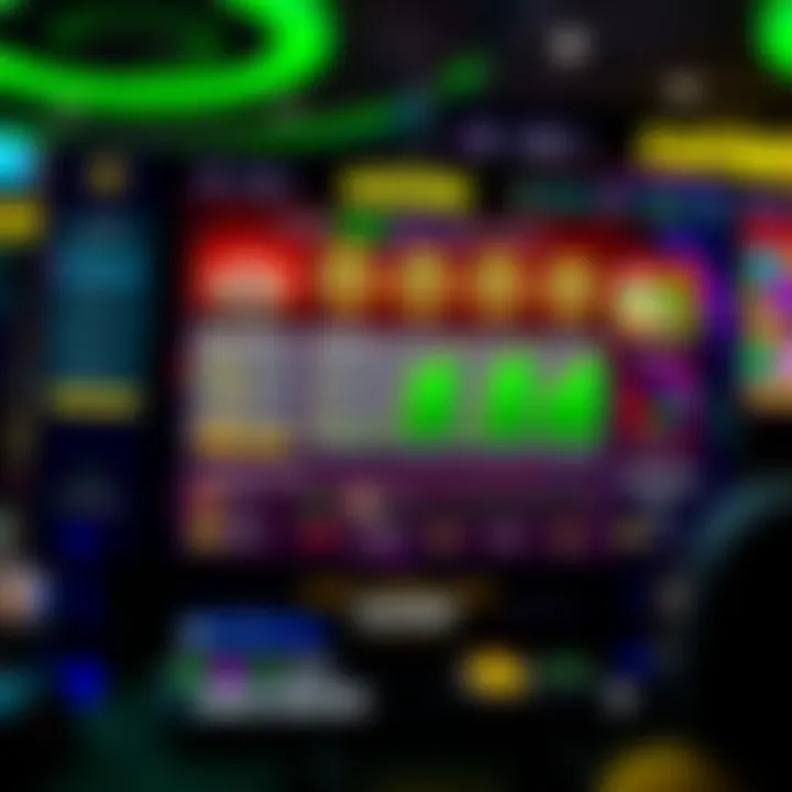 Illustration of virtual casino dashboard highlighting recent player winnings and game stats