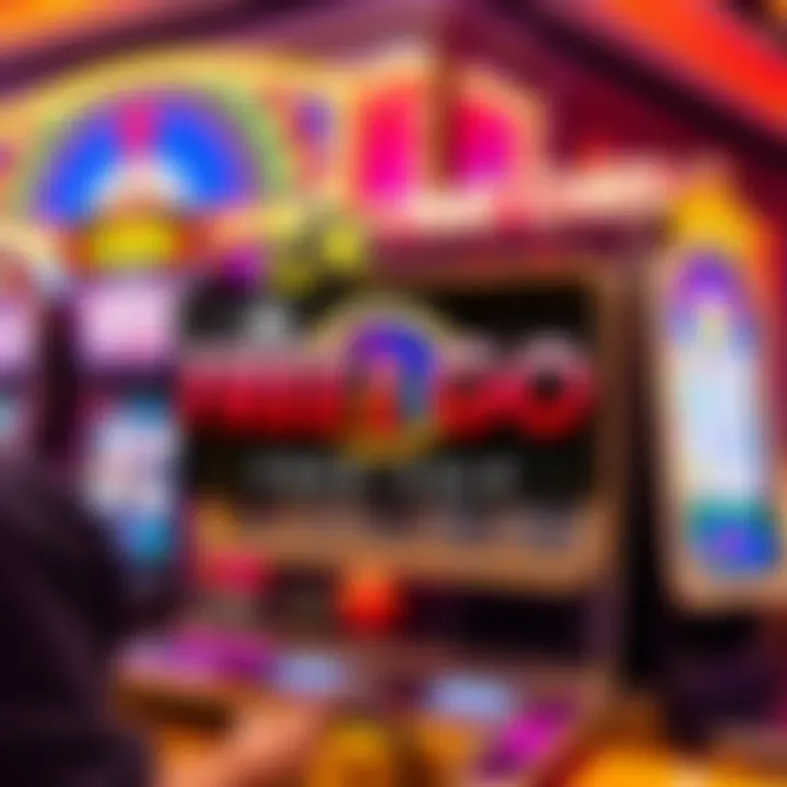 Slot machine with vibrant casino lights symbolizing online gaming excitement