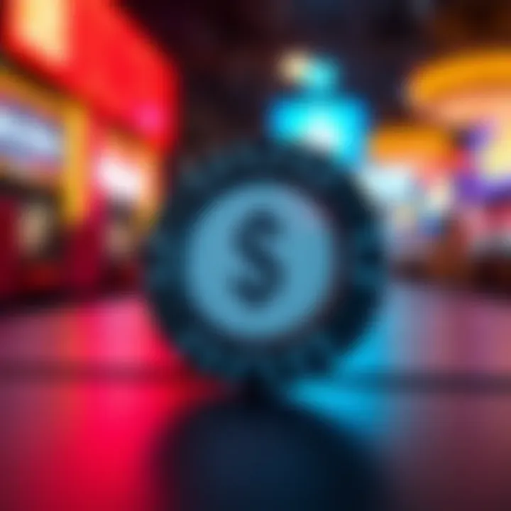 Illustration showing a digital casino chip labeled with a dollar sign to represent a no deposit bonus offer