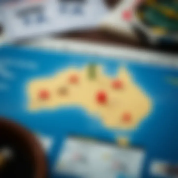 Map of Australia with icons representing driving and legal documents highlighting licensing support for migrants