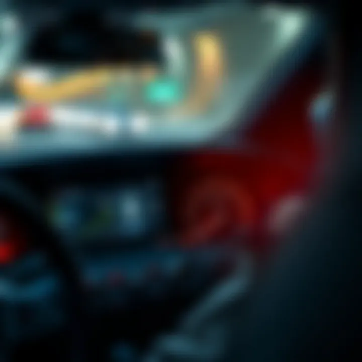 Dashboard of a car with telematics device showing safe driving data