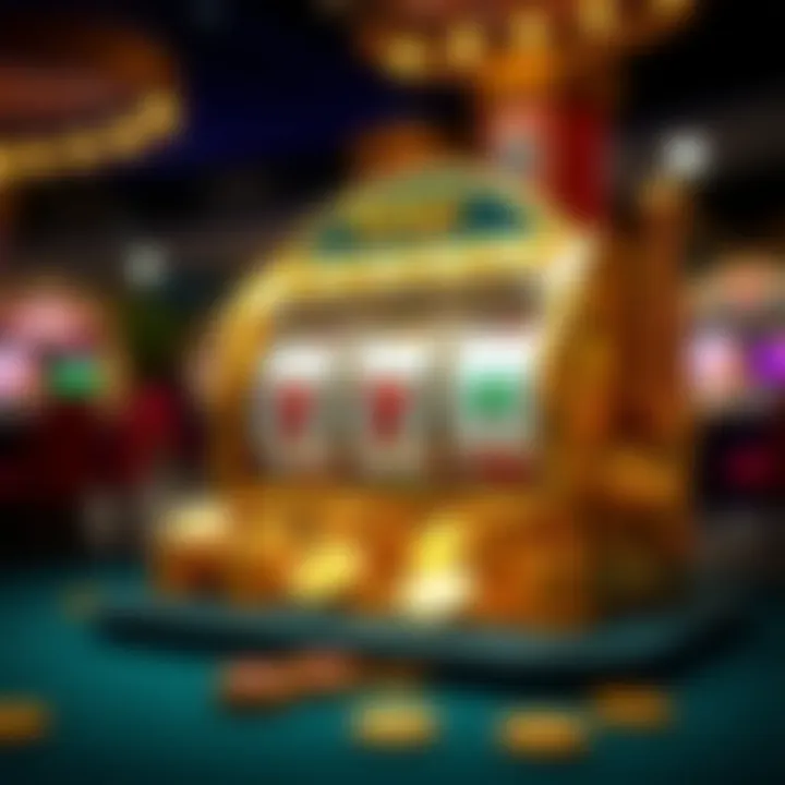 Illustration of a casino welcome bonus concept with an animated slot machine and coins