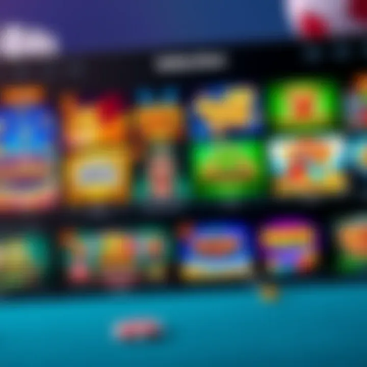 User interface showcasing a variety of casino games including slots and table games on a digital platform