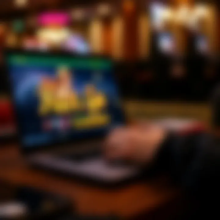 User navigating Fair Go Casino website on a laptop