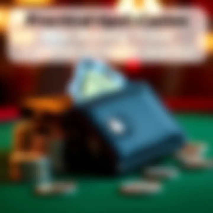 Graphic showing a secure wallet and coins depicting responsible fund management in online casino play