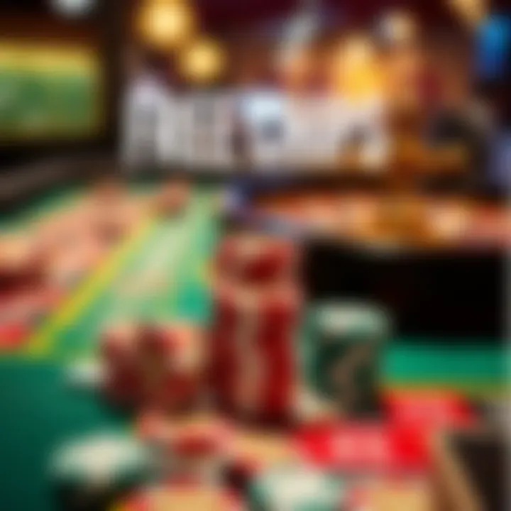 Visual depicting a strategic game plan with casino chips on a virtual roulette table emphasizing smart use of free chips