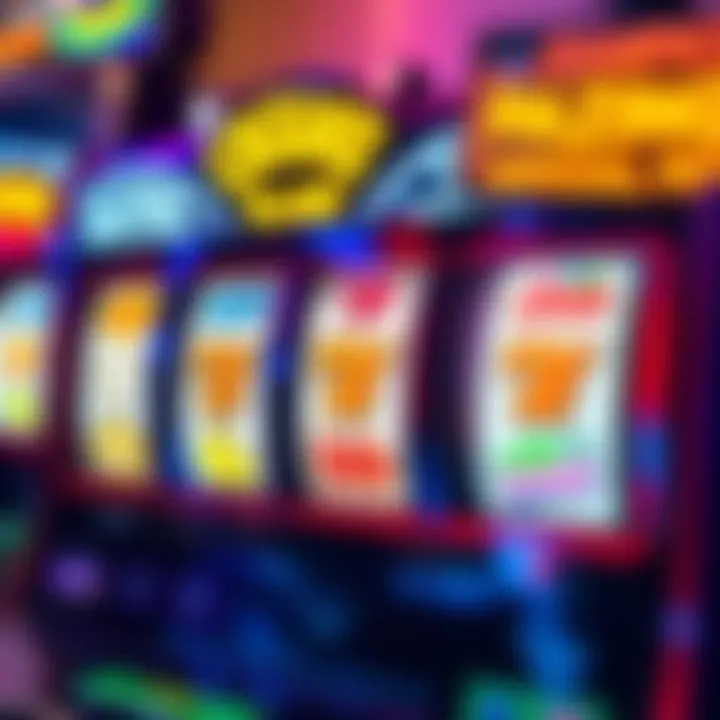 Colorful online pokies game interface displaying reels with various symbols and jackpot amounts
