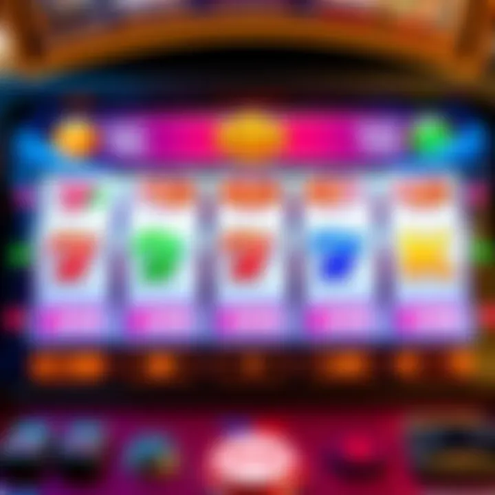 Colorful online slot machine interface displaying reels and jackpot values