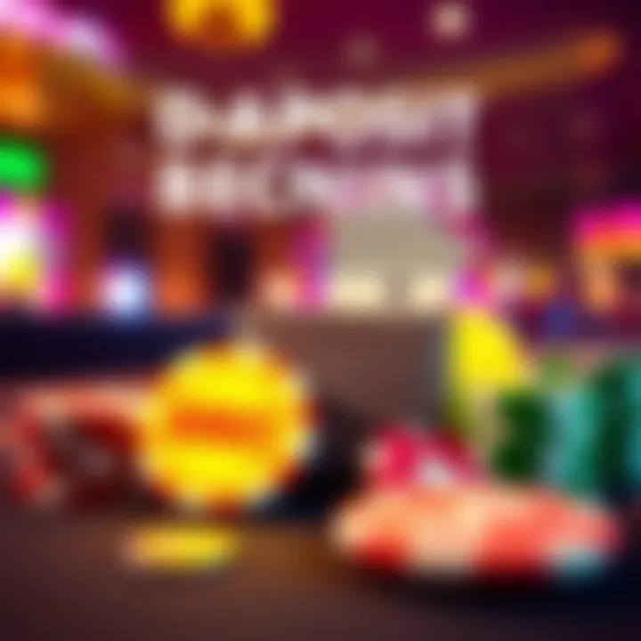 Illustration of casino chips and a digital wallet with a glowing bonus symbol