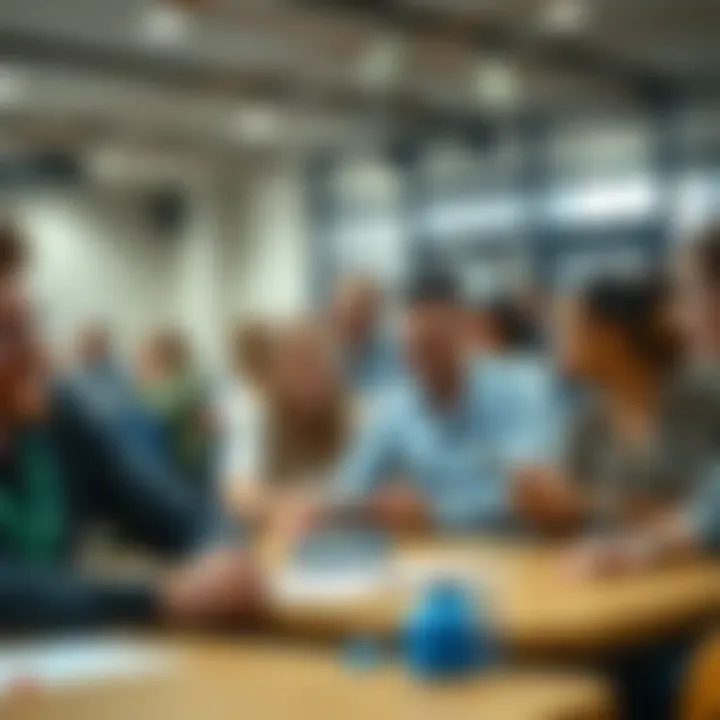 Diverse group in a classroom engaging in collaborative learning