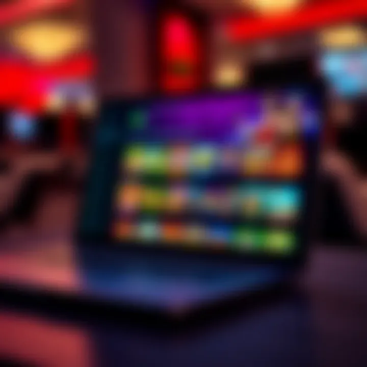 A modern laptop displaying the Fair Go Casino homepage with vibrant game icons