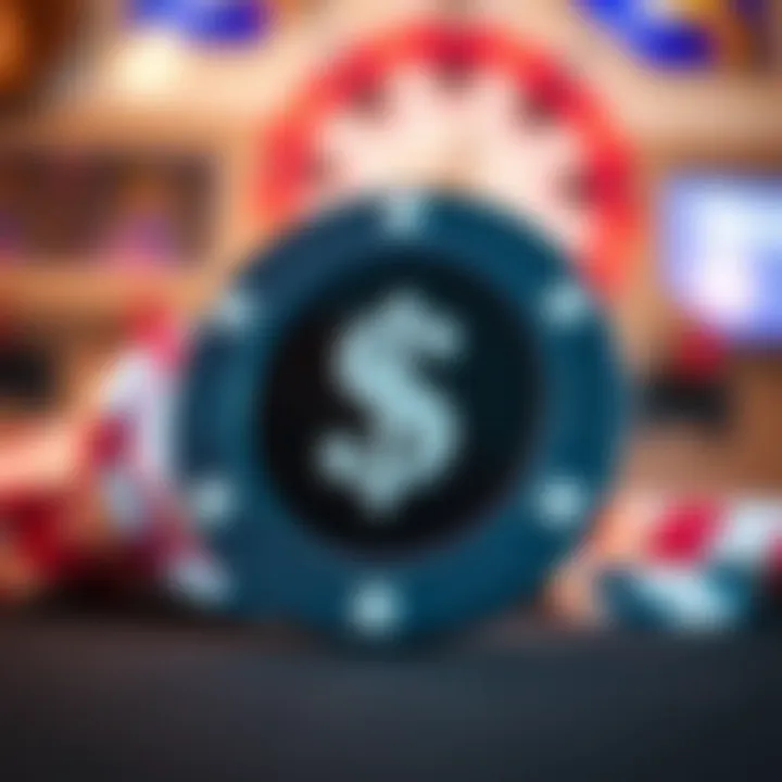 Illustration showing a casino chip with a dollar sign symbolizing a free no deposit bonus