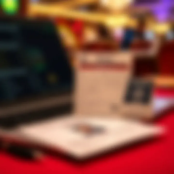 Verification documents including a passport and driver license placed beside a laptop for online submission