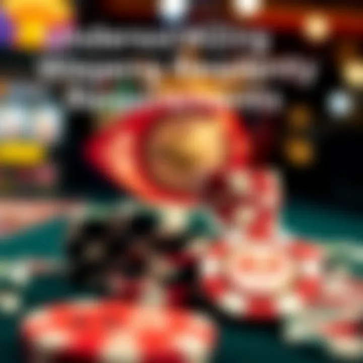 Visual representation of wagering requirements with casino chips and game symbols