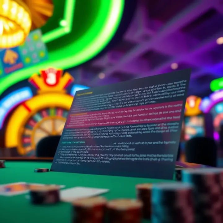 Understanding Casino Terms and Conditions Illustration of casino terms and conditions highlighted for player awareness and caution