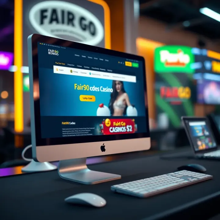 Computer screen displaying a website with promotional bonus codes and casino offers