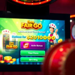 Illustration of a vibrant casino interface showcasing bonus activation options