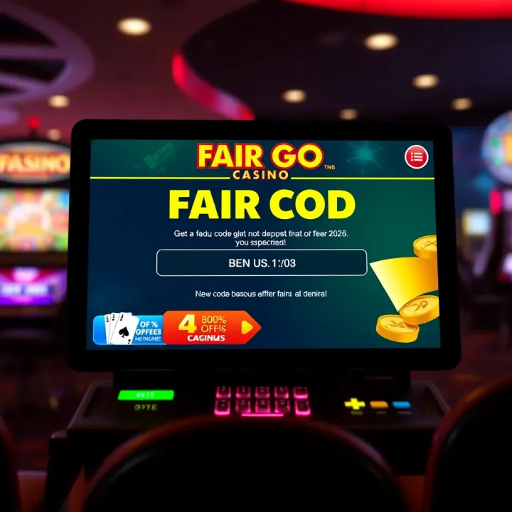 Digital casino interface displaying bonus code input and promotional offers