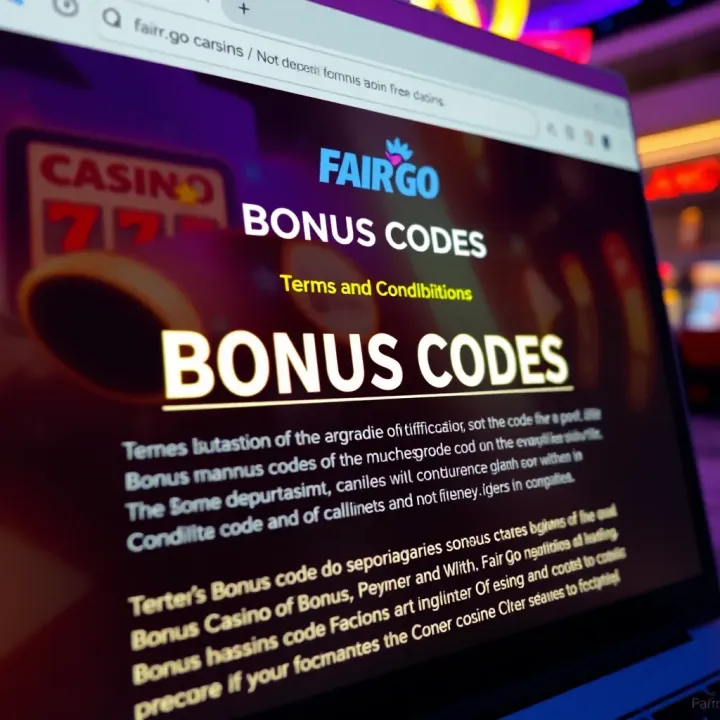 Digital interface displaying bonus code entry and terms and conditions on a casino website