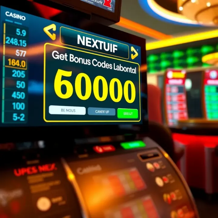 Digital interface showing bonus codes activation at an online casino platform