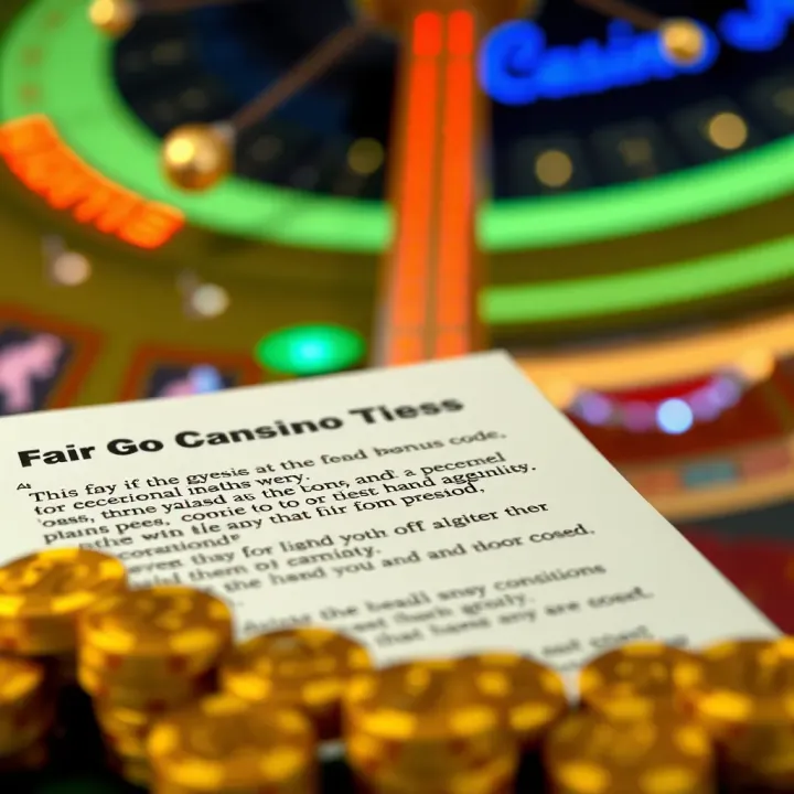 Visual representation of terms and conditions associated with casino bonus codes