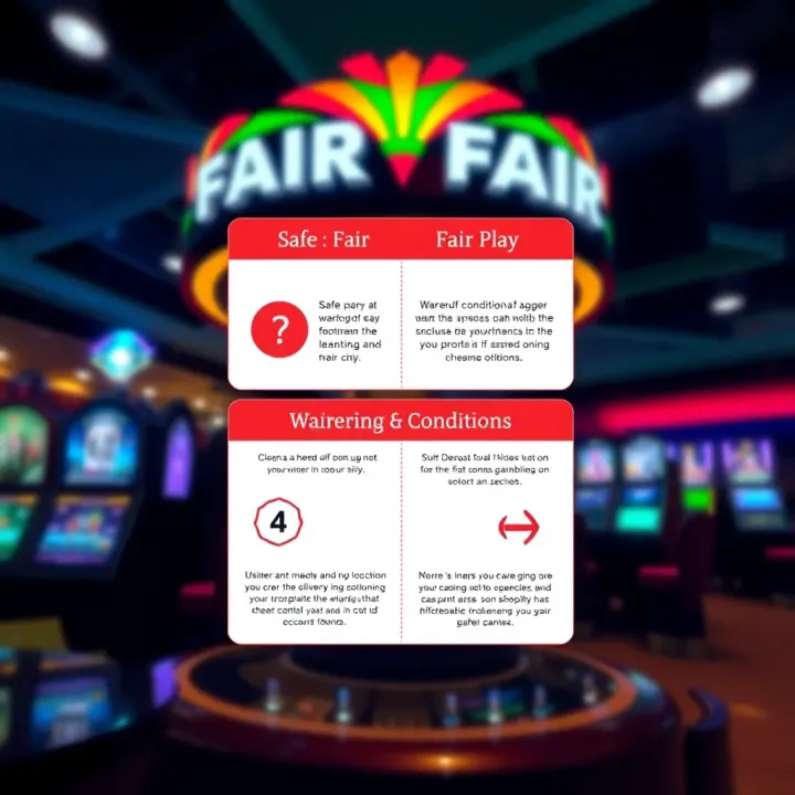 Graphic showing safe and secure online gambling with clear wagering conditions icons